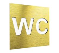 Restroom Sign, Toilet Signs, Plate general identification sign suspended backboard, for street office building(Gold,14 * 14Cm)