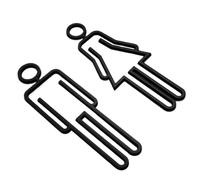 Restroom Signs for Business | Adhesive Backed Bathroom Wall Decor | Modern Male and Female Restroom Symbols, Unisex Toilet Signage for Shopping Mall Businesses Restaurant