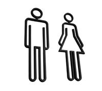Restroom Signs for Business, Adhesive Backed Bathroom Wall Decor, Modern Male and Female Restroom Symbols, Unisex Toilet Signage for Shopping Mall Businesses Restaurant