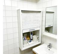 Restroom Sliding Tambour Door with Track, Manual Roll Up Cabinet Doors for Wall Cupboards, Door Wardrobe/Small Space/Storage Bins Roller Shutter(80x60cm/31.5x23.6in)