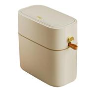 Restroom Trash Basket - 8L Small Garbage Can, Covered Waste Holder, Corner Space Trash Bin | Sturdy Home Office Compact Dustbin, Bathroom Kitchen Dorm RV Laundry Desk Use for Clutter-Free Organization