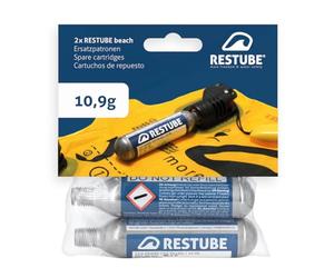 Restube All age's Beach Cartridges for One-Pull Buoy (Set of 2) -10.9g Waterproof Marine CO2 Inflators for Swimming Float Buoyancy Aid, Metal, Small