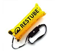 Restube Beach Pull Inflatable Water Safety Buoy-Float Buoyancy Aid for Swimming, Fishing, Sailing & SUP-Compact One Size Fits All Survival Kickboard, Blue, Small, Jet Black
