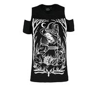 Restyle - Burn The Witch - Women's Cold Shoulder Top (XX-Large) Black