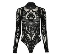 Restyle - Cathedral Dragonfly Black - Body - black - XXL - 90% Nylon, 10% Elastane,Mesh XXL