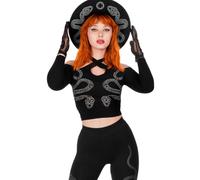 Restyle - Cathedral Snake Black - Top - black - XXS - 35% Viscose, 35% Polyester, 30% Nylon XXS