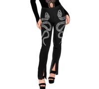 Restyle - Cathedral Snake Embroidered Black - Pants - black - 3XL - 65% Rayon, 30% Polyester, 5% Elastane 3XL