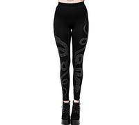 Restyle Cathedral Snake Leggings Gothic Serpent Cotton Stretch High Waist, Black, S