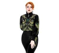 Restyle Clothing - Herbal - Gothic Cropped Sweatshirt Black Womens Sweater