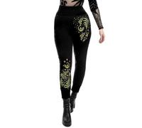 Restyle Clothing - Herbal - Gothic Lounge Comfy Black Sweatpants with Embroidery
