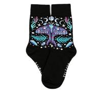 Restyle Enchanted Forest Ankle Socks Magic Gemstone Wicca Unisex Moth, Black, 6-8