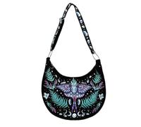 Restyle Enchanted Forest Hobo Bag Magic Gem Velvet Witchcraft Moth Embroidery