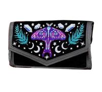 Restyle Enchanted Forest Wallet Gothic Moth Crystal Clutch with Moon Phases