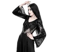 Restyle - Gothic Chapel Vneck Black - Body - black - XS - 90% Nylon, 10% Elastane,Velvet XS