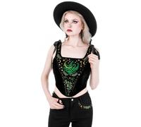 Restyle - Herbal Corset Black - Top - black - L - 95% Polyester, 5% Elastane,98% Polyester, 2% Elastane,Velvet L