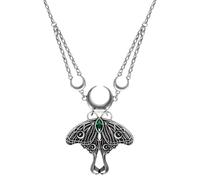 Restyle Luna moth choker necklace gothic jewelry with crescent moon pendant