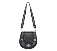 Restyle Moonglow Saddle Bag - Gothic Lunar Moth Crossbody Handbag, Witchy Purse