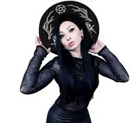 Restyle Pagan Ritual Wide Brim Hat Women's Fashion Accessory Black Wool Gothic Nugoth Witchy Goth Wiccan Occult Fedora