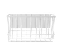 Restynic Magnetic Metal Basket Organizer for Fridge & Locker, Storage Basket for Foil/Plastic Wrap/Spice/Dryer Ball, Space-Saving Kitchen & Laundry Solution (White, S)