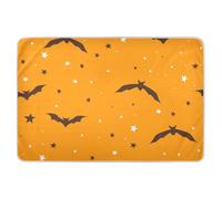 Resuable Baby Bed Pad Happy Halloween Bats Orange Highly Absorbent Diaper Changing Mat Slip-Resistant Pad Liner for Baby Boys Girls 34" × 52"
