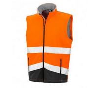 Result Adults Safe-Guard Printable Safety Soft Shell Gilet Fluorescent Orange/black (Xxl)