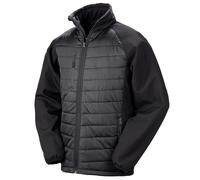 Result Black Compass Padded Softshell Jacket Coat Padded Showerproof Top (R237X)
