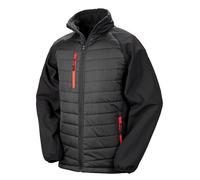 Result Black Compass Padded Softshell Jacket Coat Padded Showerproof Top (R237X)