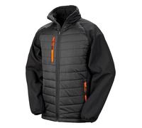 Result Black Compass Padded Softshell Jacket Coat Padded Showerproof Top (R237X)