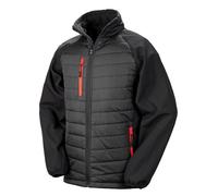 Result Black Compass Padded Softshell Jacket Coat Padded Showerproof Top (R237X)