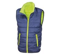 (L, Navy/Lime) Result Core Childrens/Kids Sleeveless Zip Up Bodywarmer