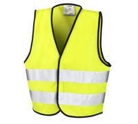 Result Core Kids Unisex Hi-Vis Safety Vest, Fluorescent Yellow, Size 10-12