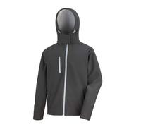 Result Men's Core Mens Lite Hooded Softshell Blouson Plain Turtleneck Long Sleeve Jacket, Black (Blk/Gry), Medium (Manufacturer Size:M)
