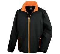 (XXL, Black/Orange) Result Core Mens Printable Soft Shell Jacket