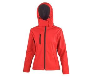 Result Core R230F Ladies Hooded Soft Shell Jacket - Red/Black - L