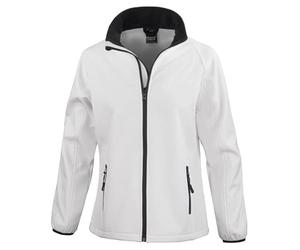 Result Core R231F Ladies Printable Softshell Jacket - White/Black - XL