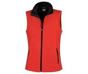 Result Core R232F Ladies Printable Softshell Bodywarmer - Red/Black - 2XL