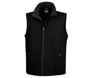 Result Core R232M Mens Printable Softshell Bodywarmer - Black/Black - 4XL