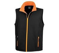 Result Core R232M Mens Printable Softshell Bodywarmer - Black/Orange - 4XL