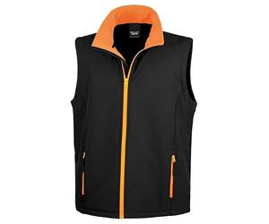 Result Core R232M Mens Printable Softshell Bodywarmer - Black/Orange - 4XL