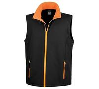 Result Core R232M Mens Printable Softshell Bodywarmer - Black/Orange - XL