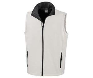 Result Core R232M Mens Printable Softshell Bodywarmer - White/Black - 3XL