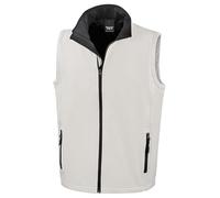 Result Core R232M Mens Printable Softshell Bodywarmer - White/Black - S