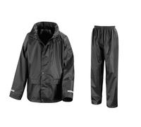 Result Core Rain Suit Jacket & Trousers Set in Black | Size: 5-6 Years Result Black 5-6 Years