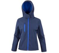 (8 UK, Navy/Royal Blue) Result Core Womens/Ladies Hooded Soft Shell Jacket