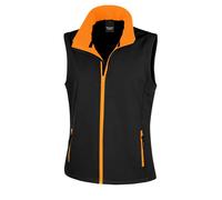 (XL, Black / Orange) Result Core Womens/Ladies Printable Softshell Bodywarmer