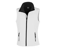 (XL, White / Black) Result Core Womens/Ladies Printable Softshell Bodywarmer