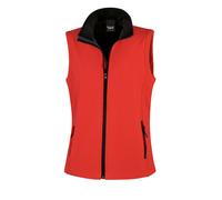 (L, Red / Black) Result Core Womens/Ladies Printable Softshell Bodywarmer