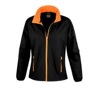 (S, Black/Orange) Result Core Womens/Ladies Printable Soft Shell Jacket