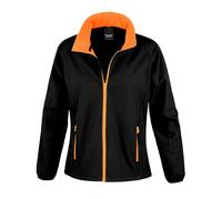 (S, Black/Orange) Result Core Womens/Ladies Printable Soft Shell Jacket