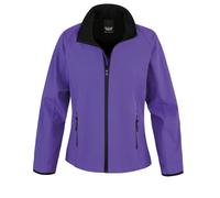 (L, Purple/Black) Result Core Womens/Ladies Printable Soft Shell Jacket